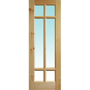 Дверь деревянная межкомнатная из массива сосны, № 6, со стеклом